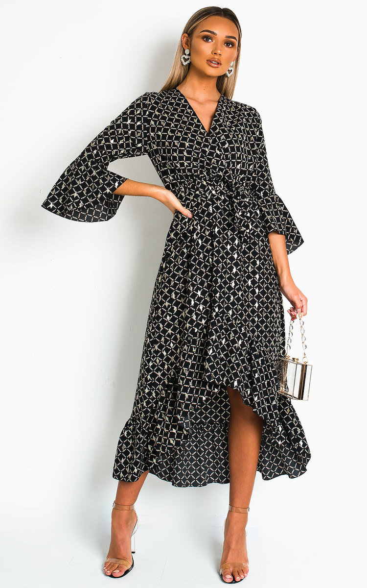 Nelly Printed Frill Maxi Dress Thumbnail