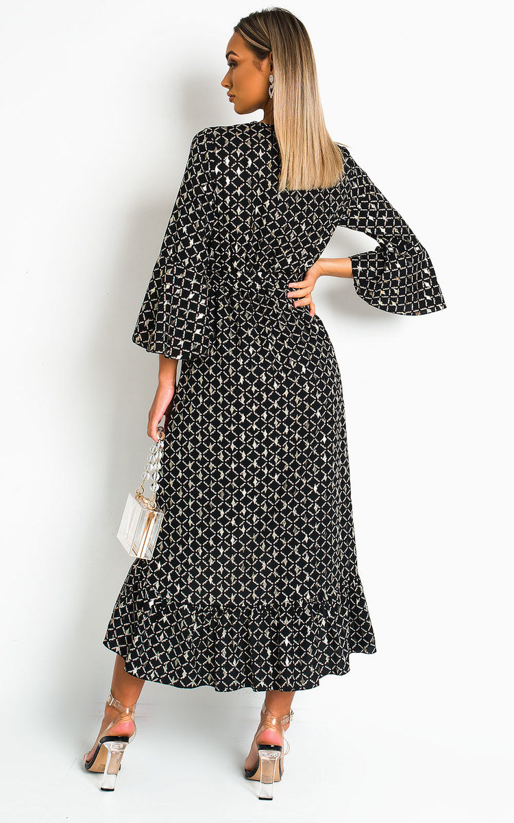 Nelly Printed Frill Maxi Dress Thumbnail