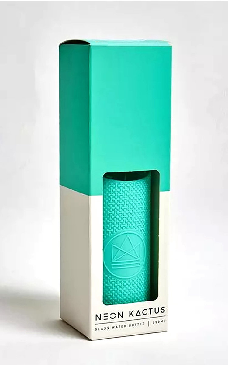 Neon Kactus Reusable Glass Water Bottle Neon Kactus Reusable Glass Water Bottle