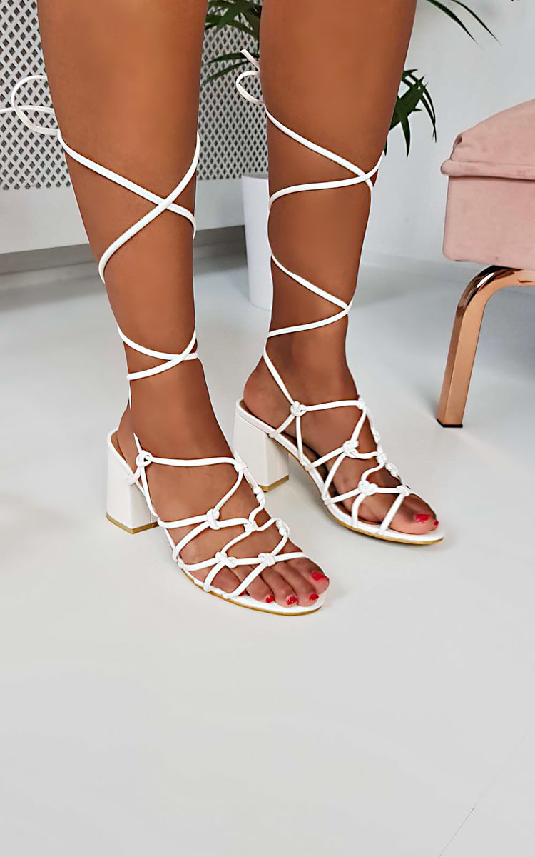 Nicoletta Tie Up Block Sandals Thumbnail