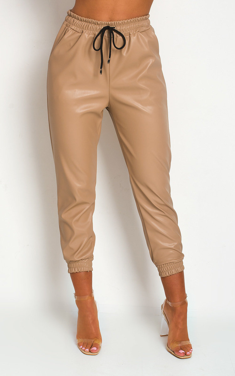 Nikki Faux Leather Casual Joggers Thumbnail