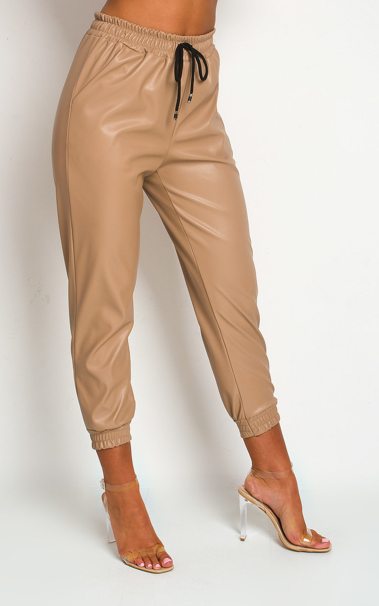 Nikki Faux Leather Casual Joggers Thumbnail