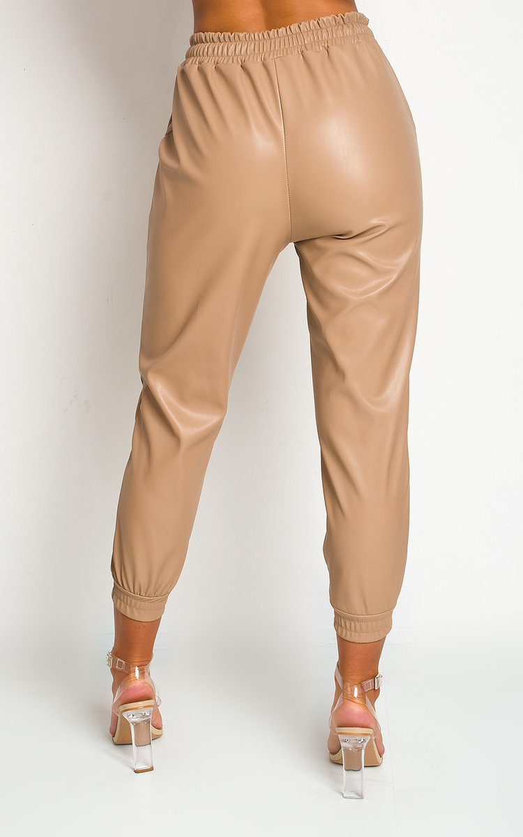 Nikki Faux Leather Casual Joggers