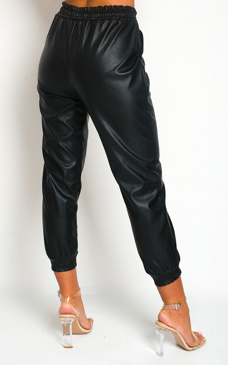 Nikki Faux Leather Casual Joggers Thumbnail