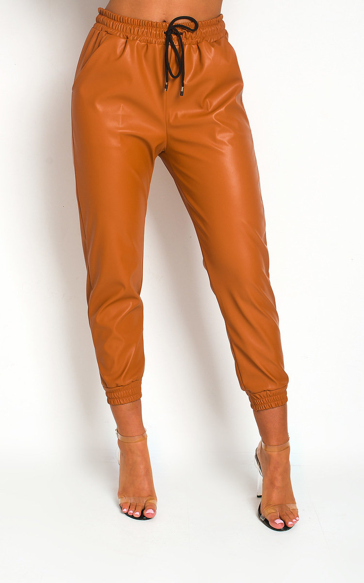 Nikki Faux Leather Casual Joggers Thumbnail