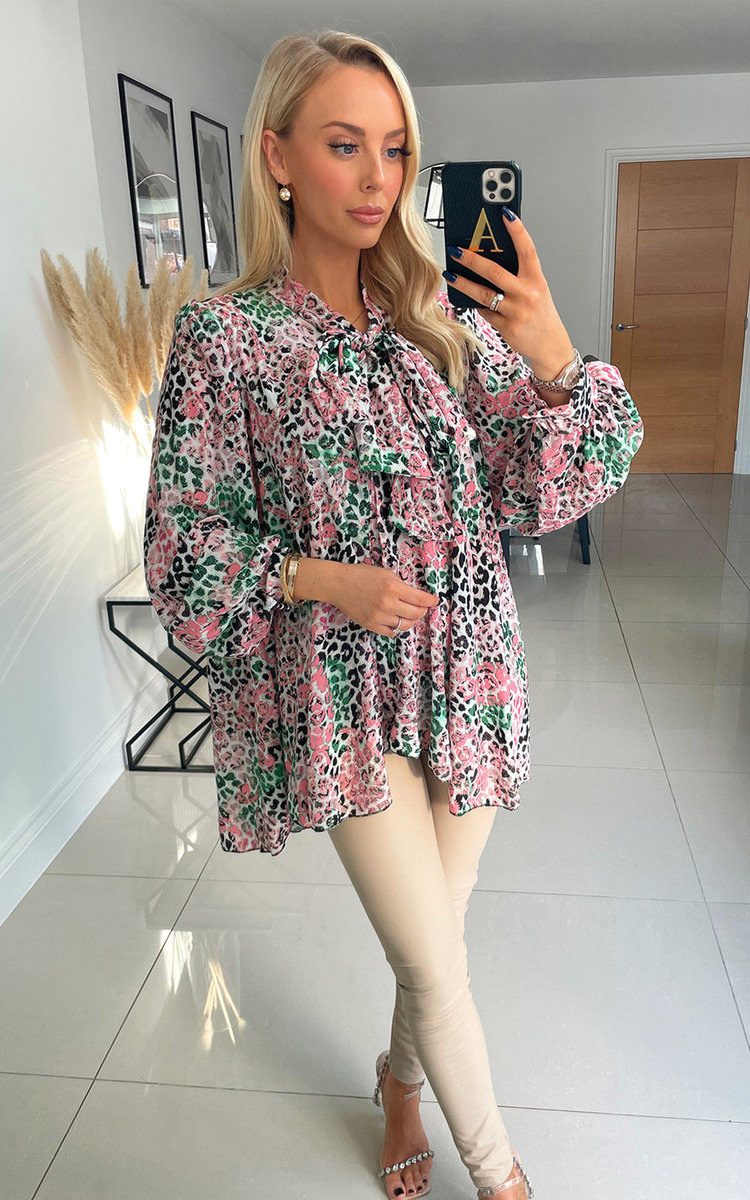Nina Longline Drop Blouse with Bow Detail Thumbnail Nina Longline Drop Blouse with Bow Detail Thumbnail