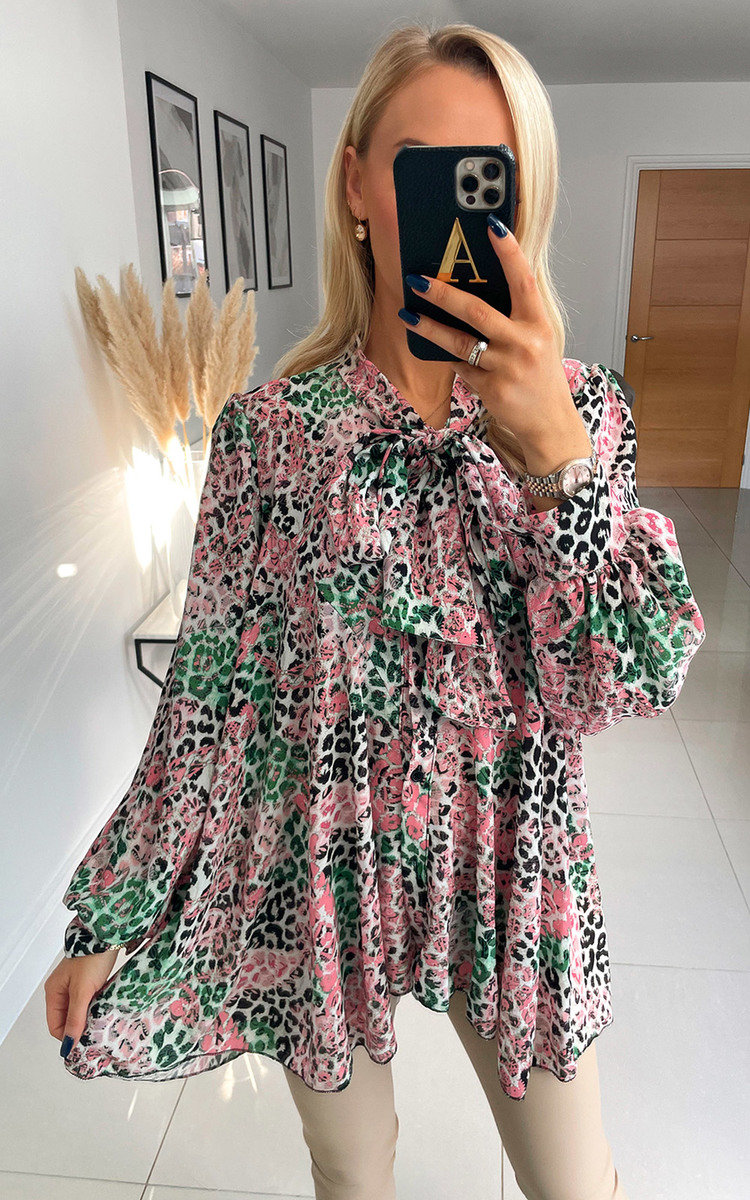Nina Longline Drop Blouse with Bow Detail Thumbnail Nina Longline Drop Blouse with Bow Detail Thumbnail