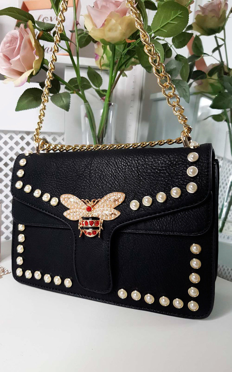 Ninna Pearl Studded Shoulder Bag