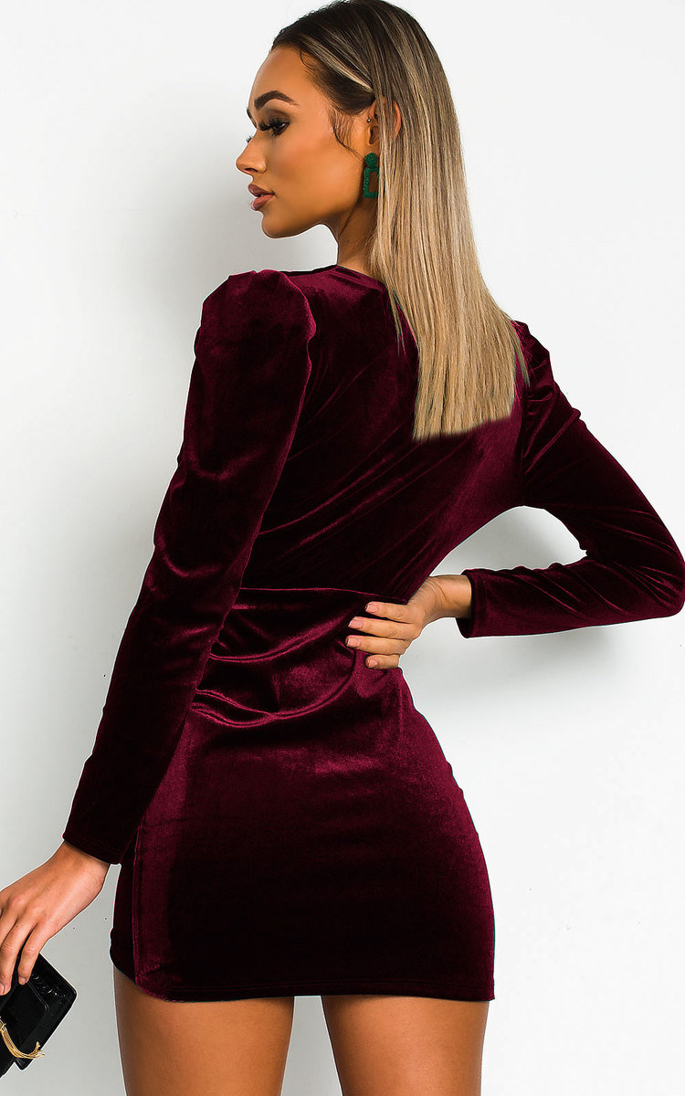 Noelle Velvet Mini Dress Thumbnail