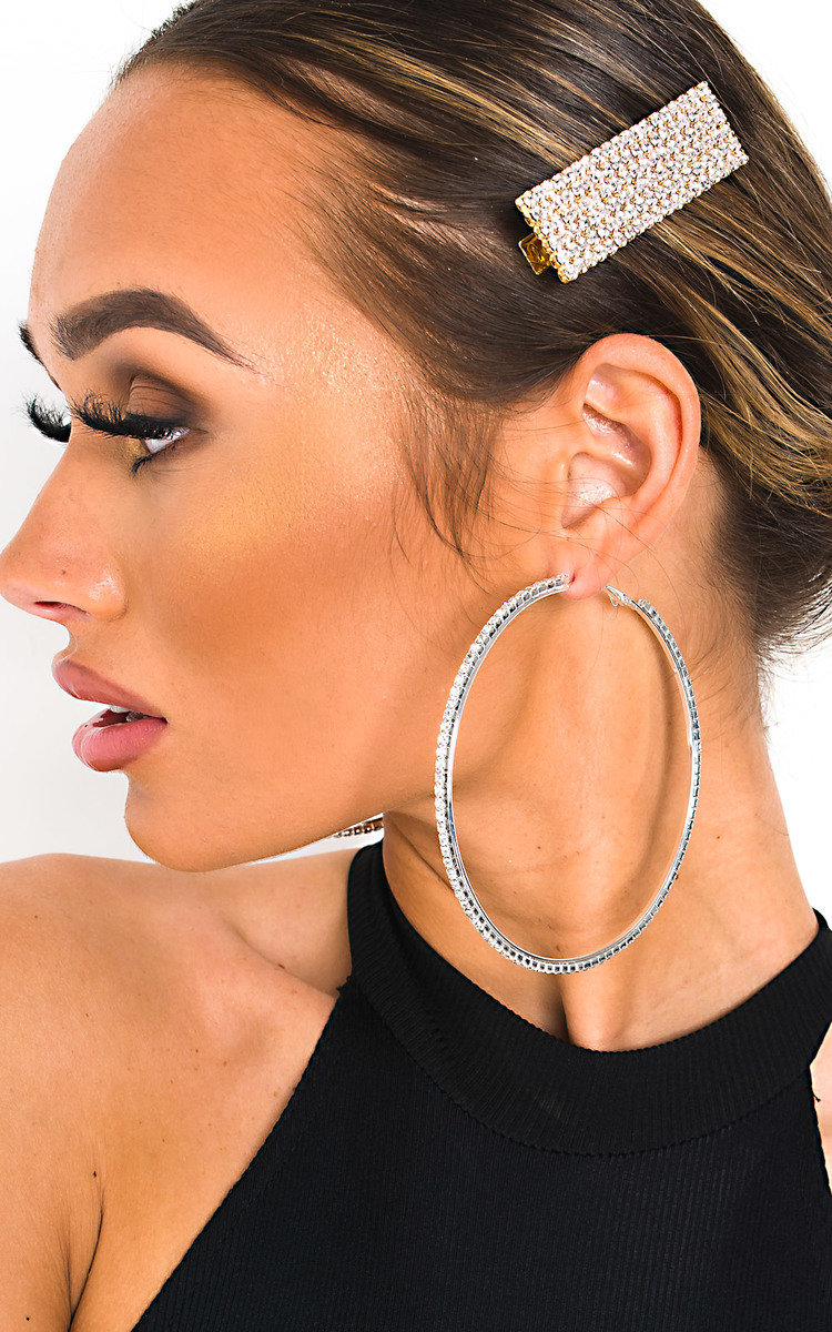 Nora Diamante Statement Hoop Earrings 