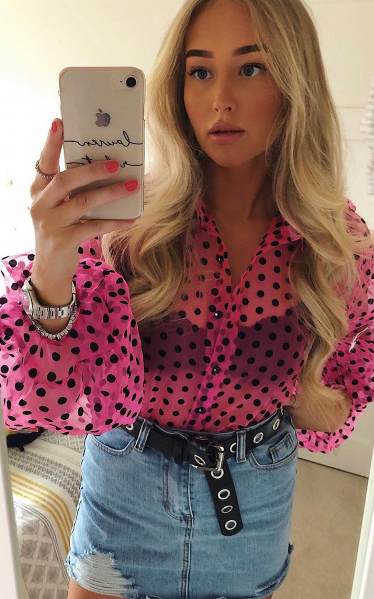 Ola Polka Dot Mesh Blouse Thumbnail Ola Polka Dot Mesh Blouse Thumbnail