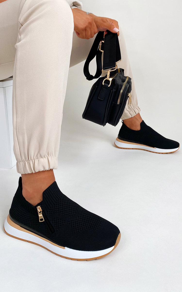 Olive Sock Trainers With Zip Detail Thumbnail Olive Sock Trainers With Zip Detail Thumbnail