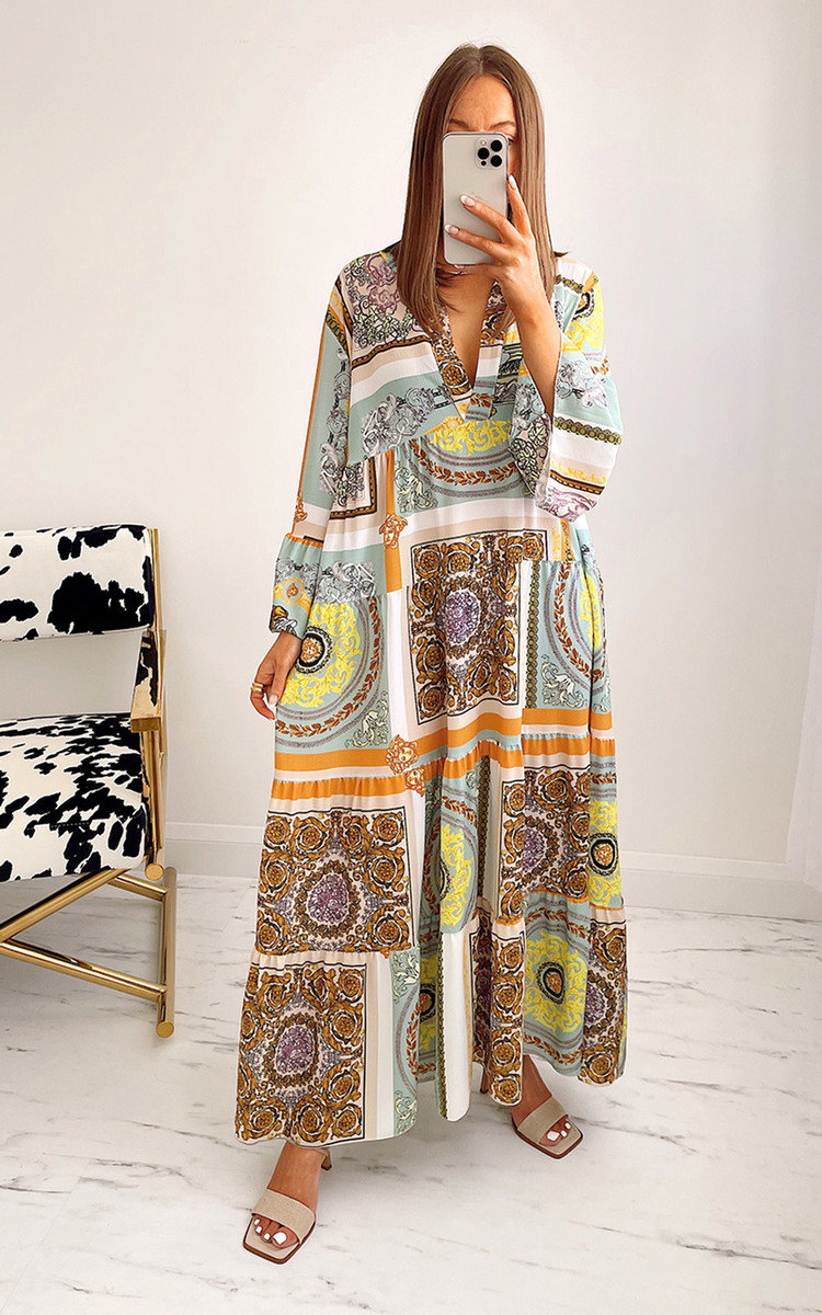 Omy Printed Midi Dress Thumbnail Omy Printed Midi Dress Thumbnail