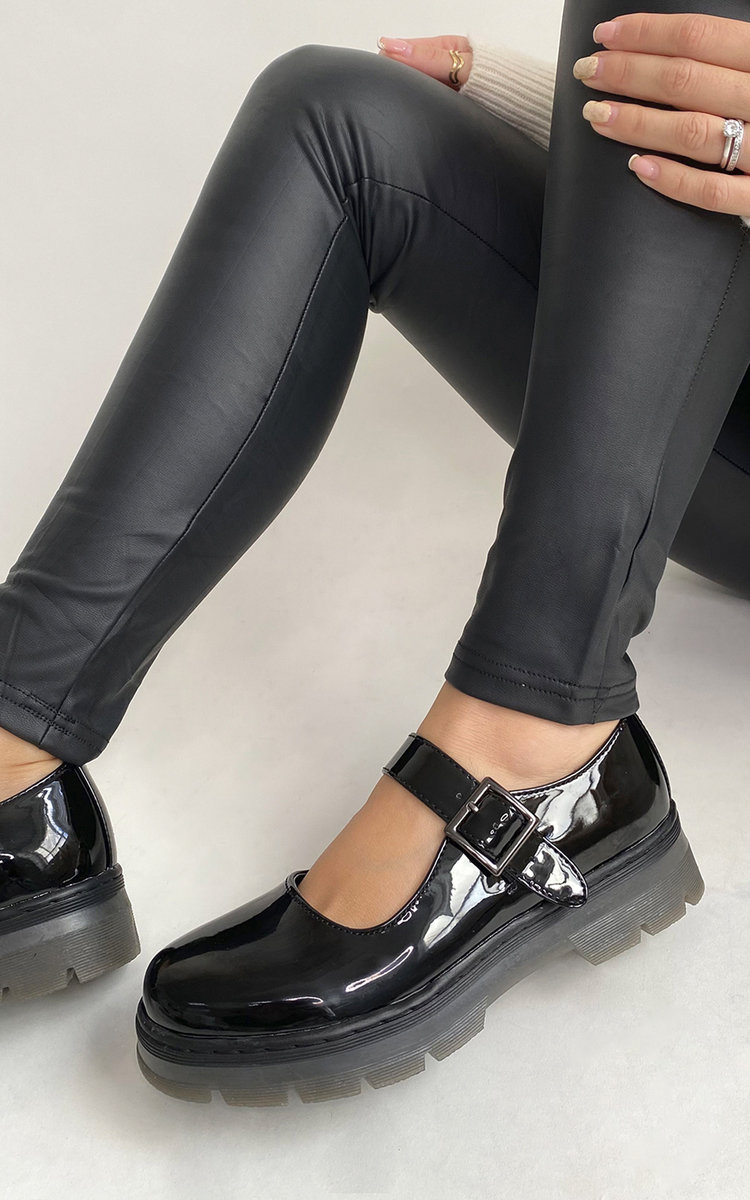 Orla Faux Leather Flat Shoes Thumbnail Orla Faux Leather Flat Shoes Thumbnail
