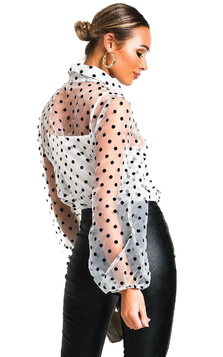 Orlagh Polka Dot Mesh Blouse