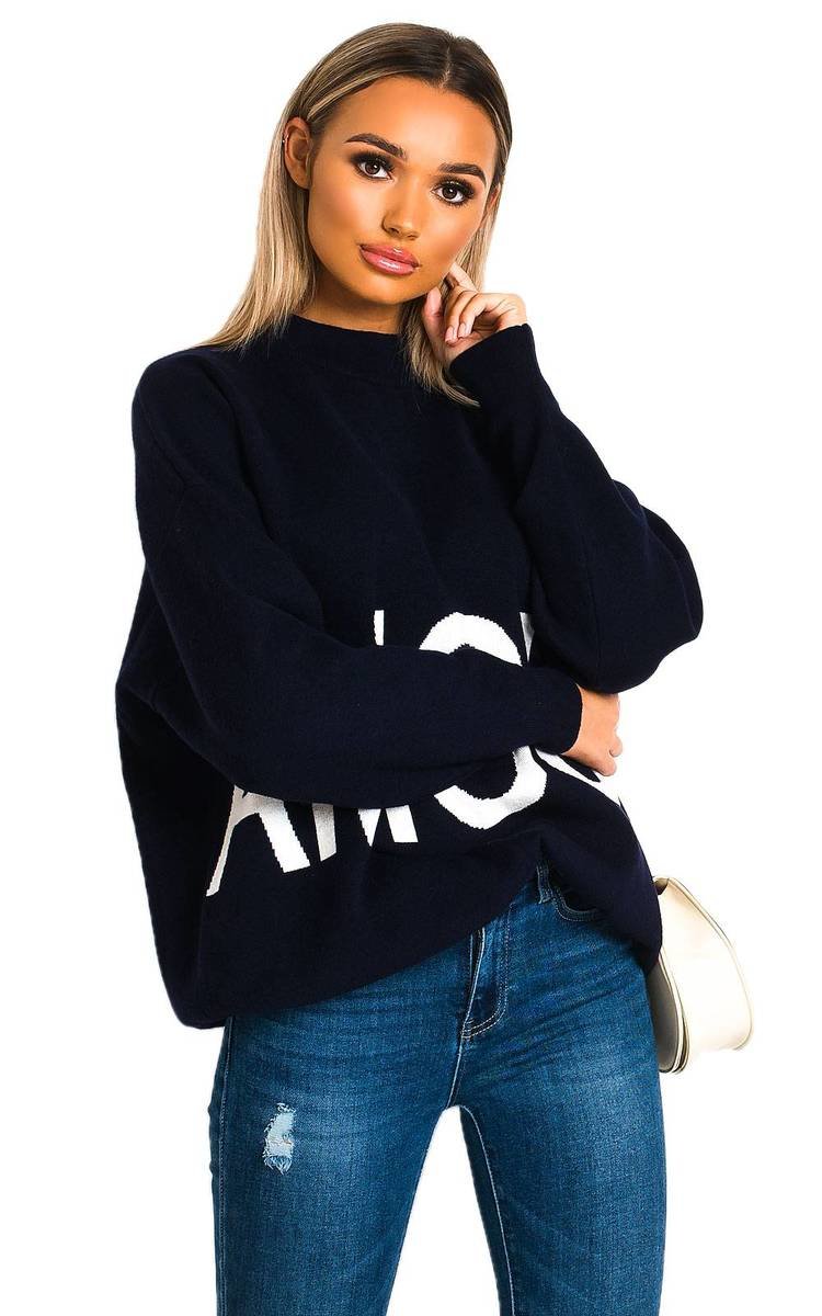 Ottie Oversized Slogan Jumper Thumbnail