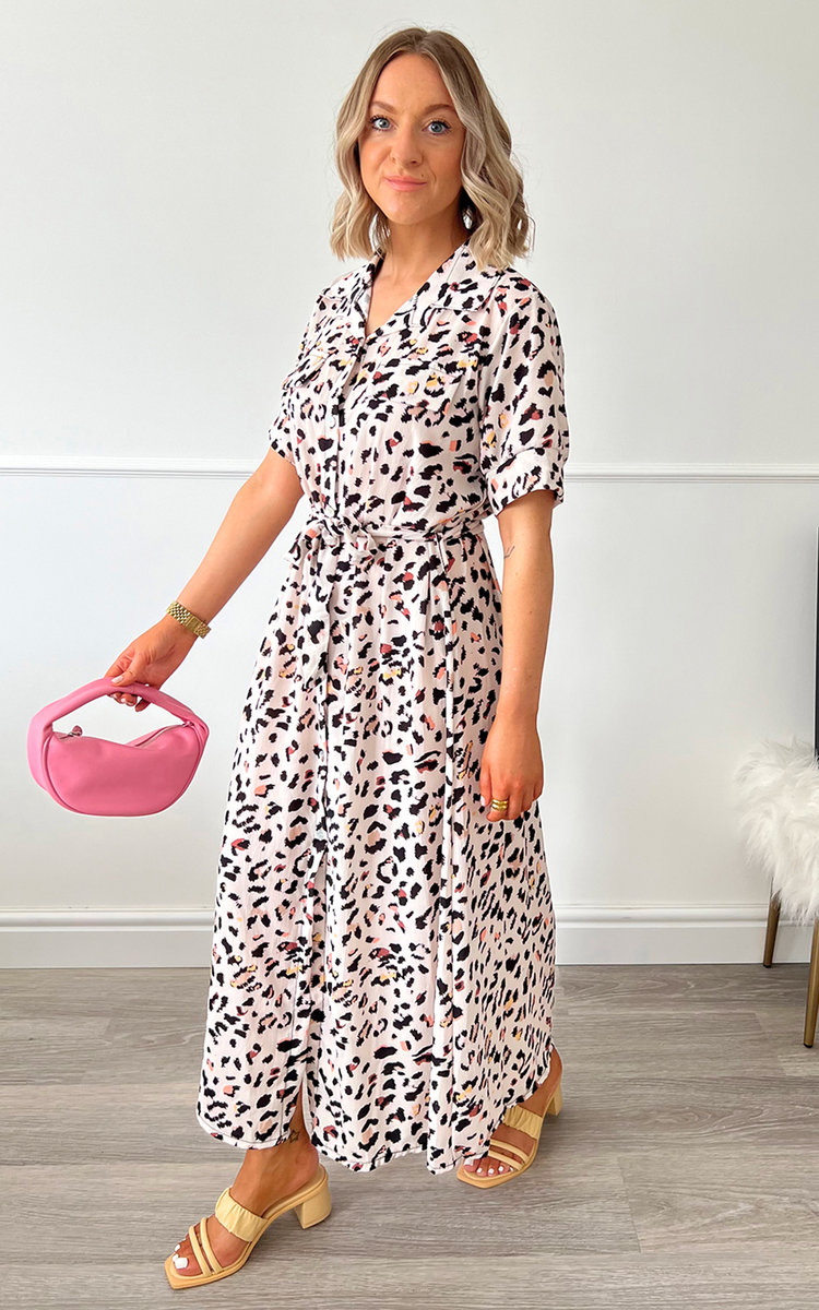 Paige Button Down Maxi Dress with Tie Front Thumbnail Paige Button Down Maxi Dress with Tie Front Thumbnail
