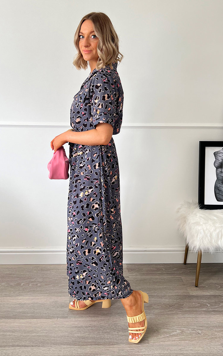 Paige Button Down Maxi Dress with Tie Front Thumbnail Paige Button Down Maxi Dress with Tie Front Thumbnail