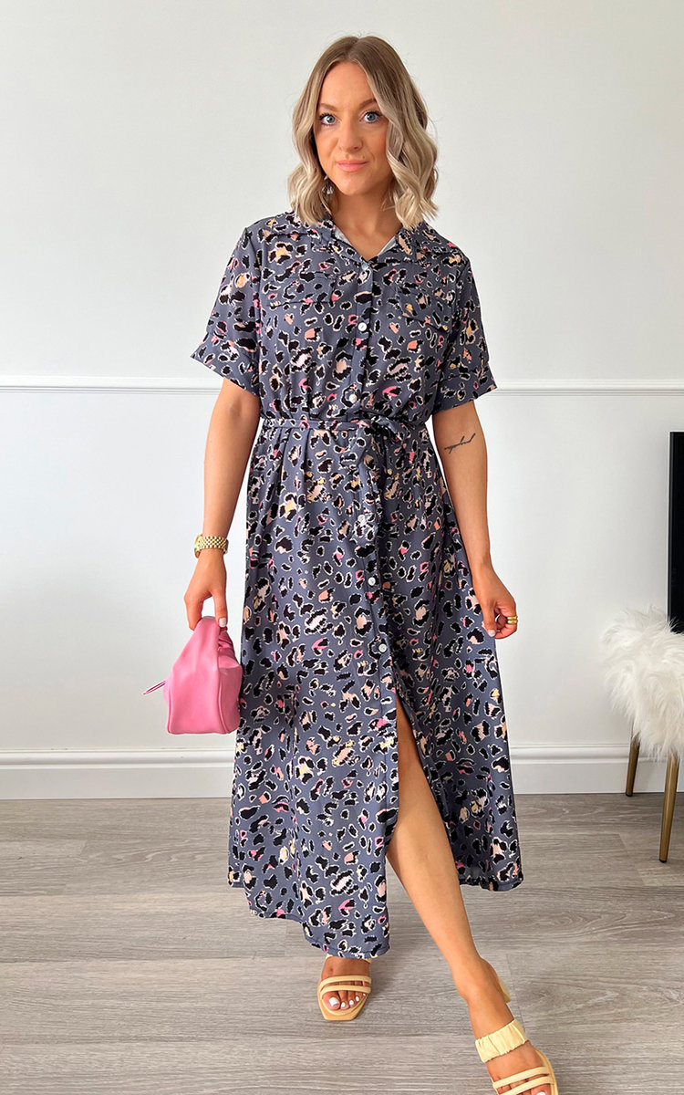 Paige Button Down Maxi Dress with Tie Front