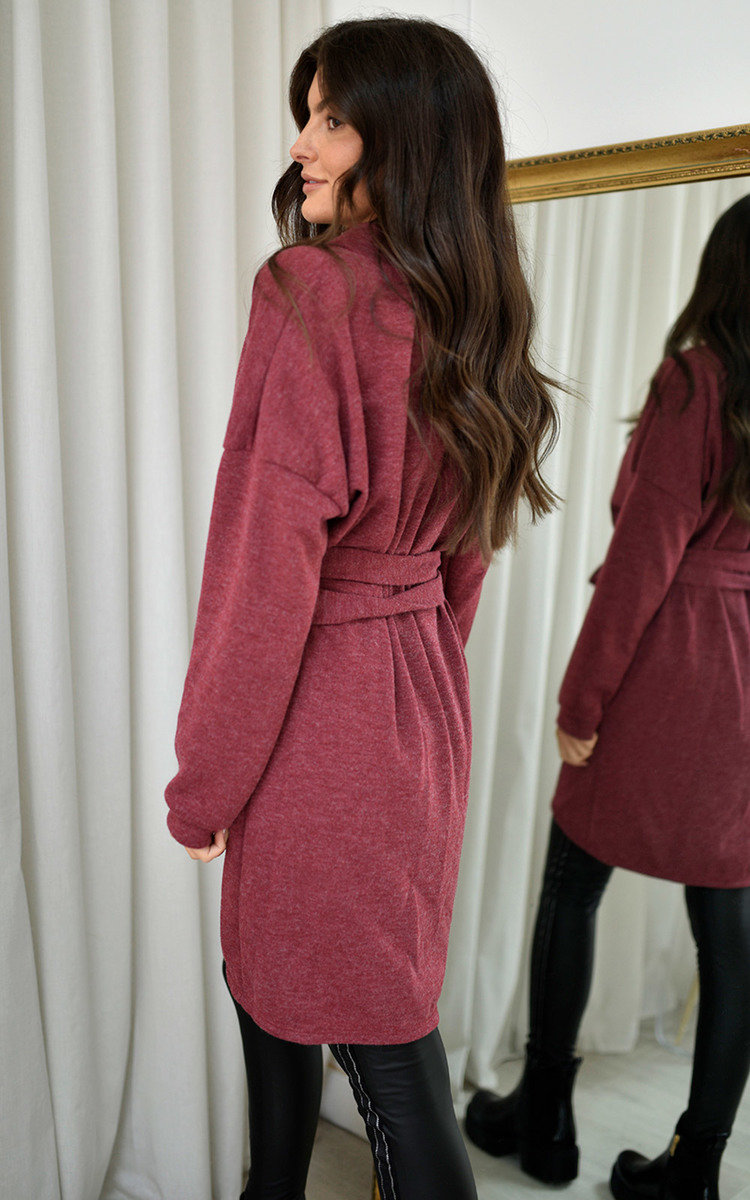 Paige Wrap-Up Balloon Knitted Mini Dress with Tie Detail Thumbnail Paige Wrap-Up Balloon Knitted Mini Dress with Tie Detail Thumbnail