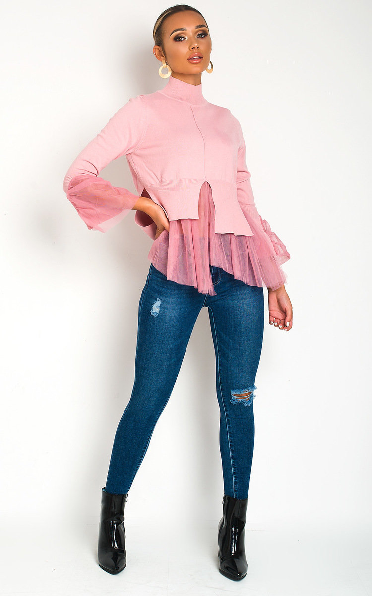 Paloma Mesh Frill Hem Jumper Thumbnail