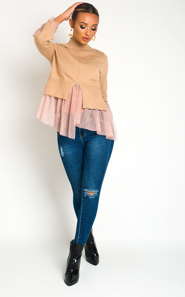 Paloma Mesh Frill Hem Jumper Thumbnail