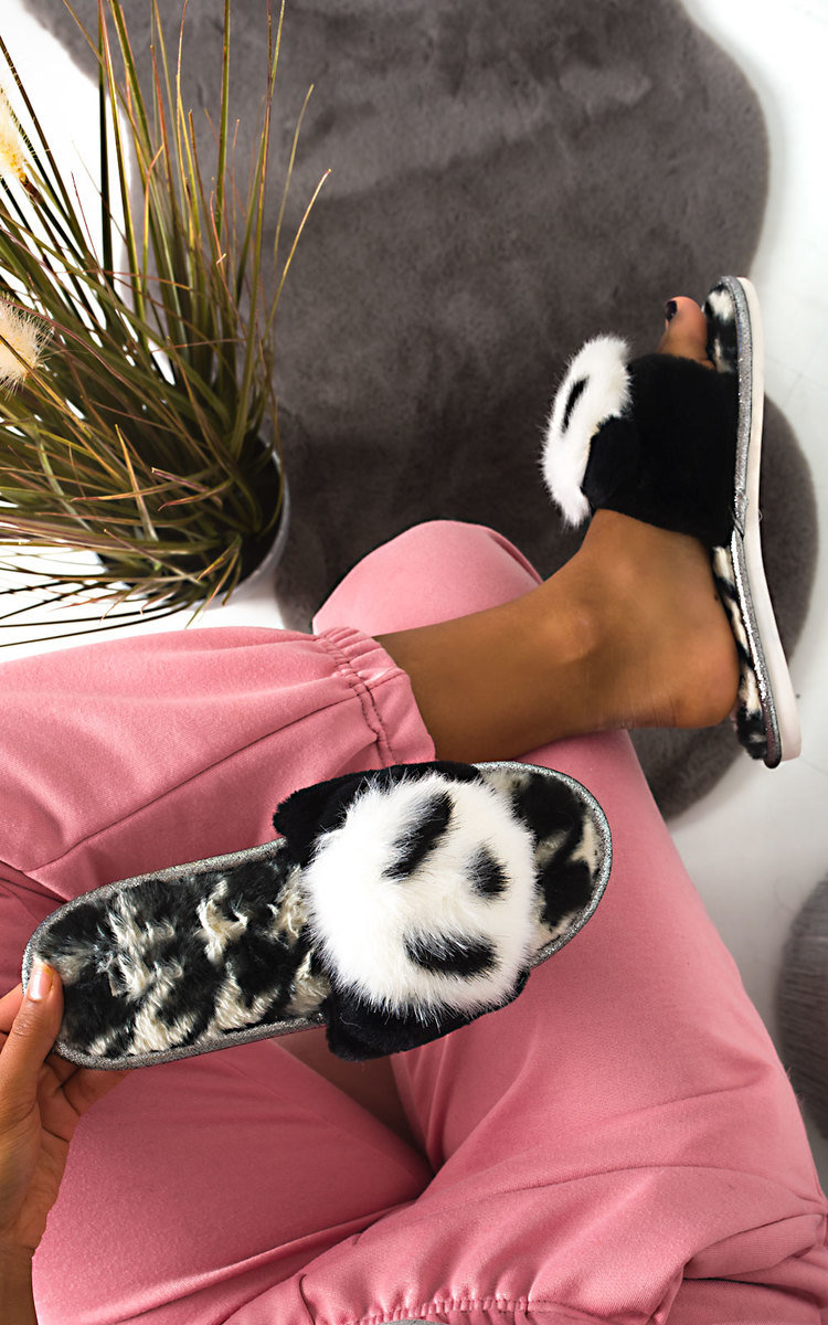 Panda Faux Fur Slippers Panda Faux Fur Slippers
