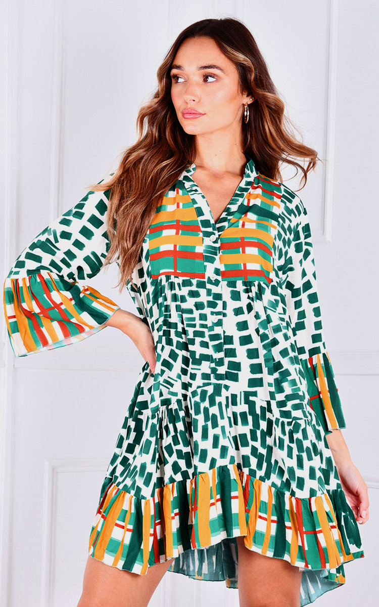 Paolo Button Up Printed Dress Thumbnail