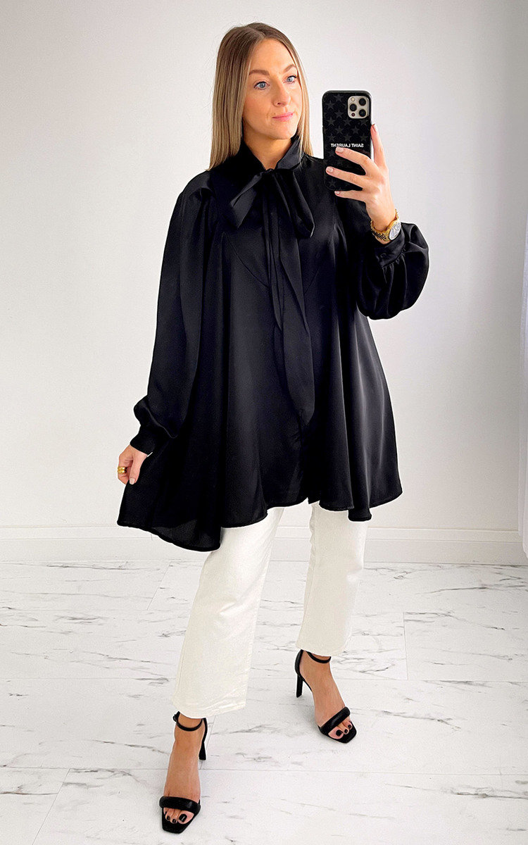 Paris Longline Blouse with Bow Detail Paris Longline Blouse with Bow Detail