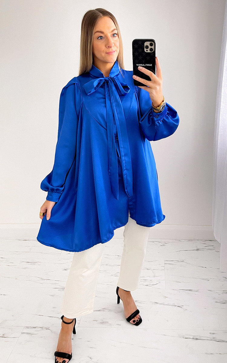 Paris Longline Blouse with Bow Detail Paris Longline Blouse with Bow Detail