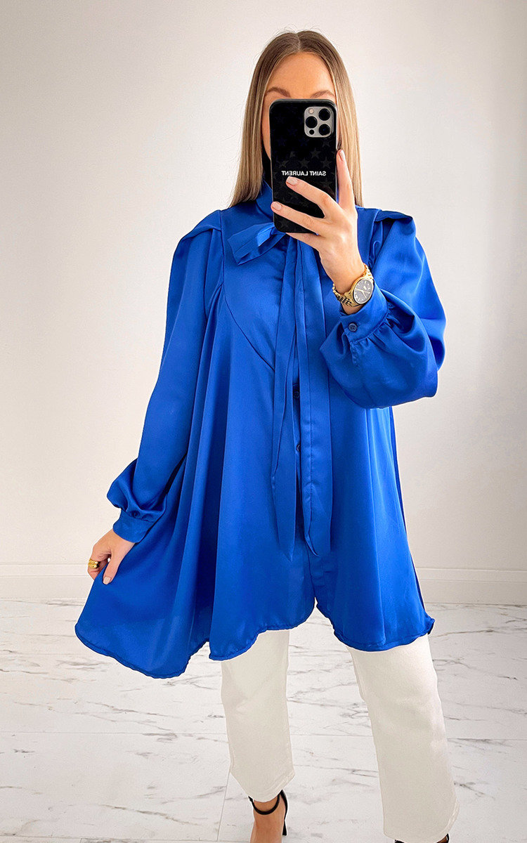 Paris Longline Blouse with Bow Detail Thumbnail Paris Longline Blouse with Bow Detail Thumbnail