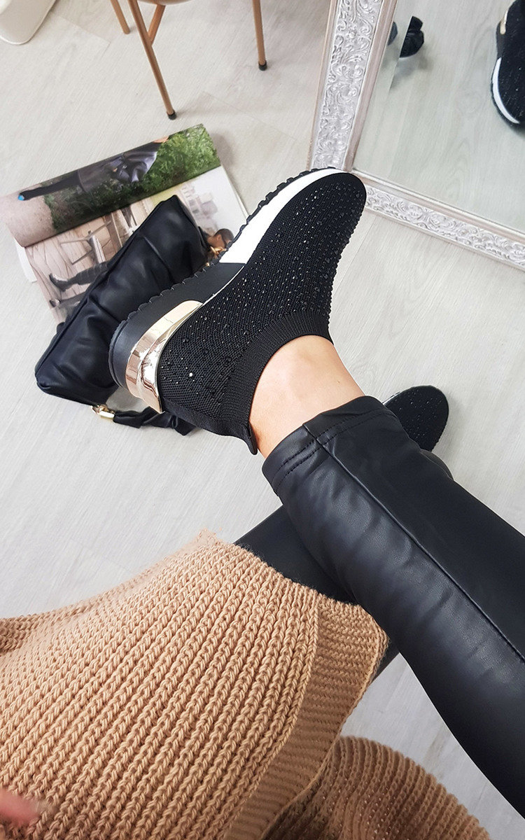 Pavla Diamante Slip On Sock Trainers Thumbnail Pavla Diamante Slip On Sock Trainers Thumbnail