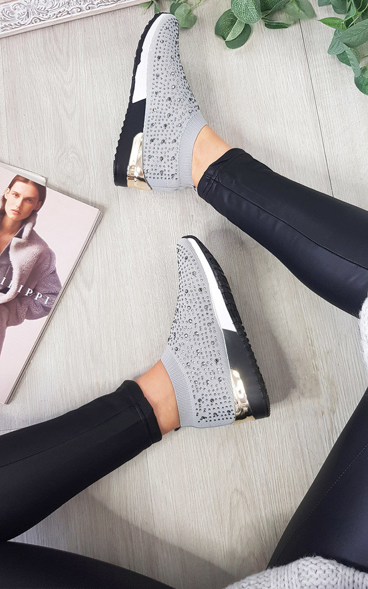 Pavla Diamante Slip On Sock Trainers Thumbnail Pavla Diamante Slip On Sock Trainers Thumbnail