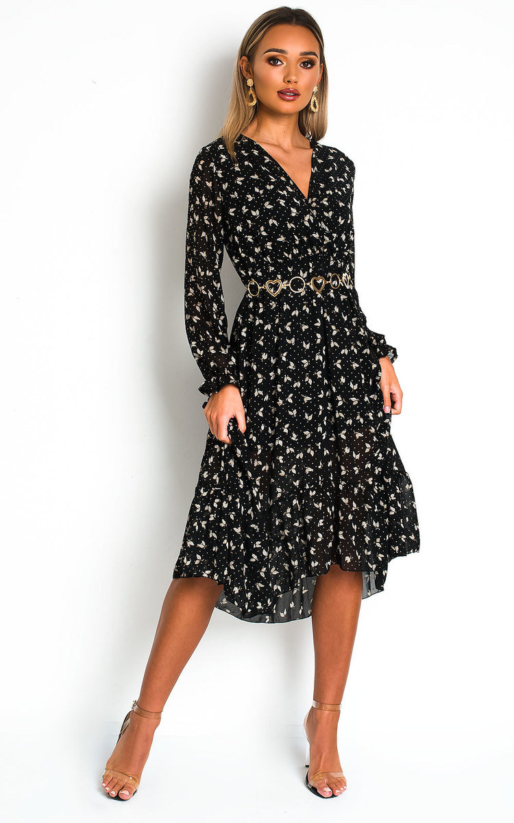 Penny Printed Frill Maxi Dress Thumbnail