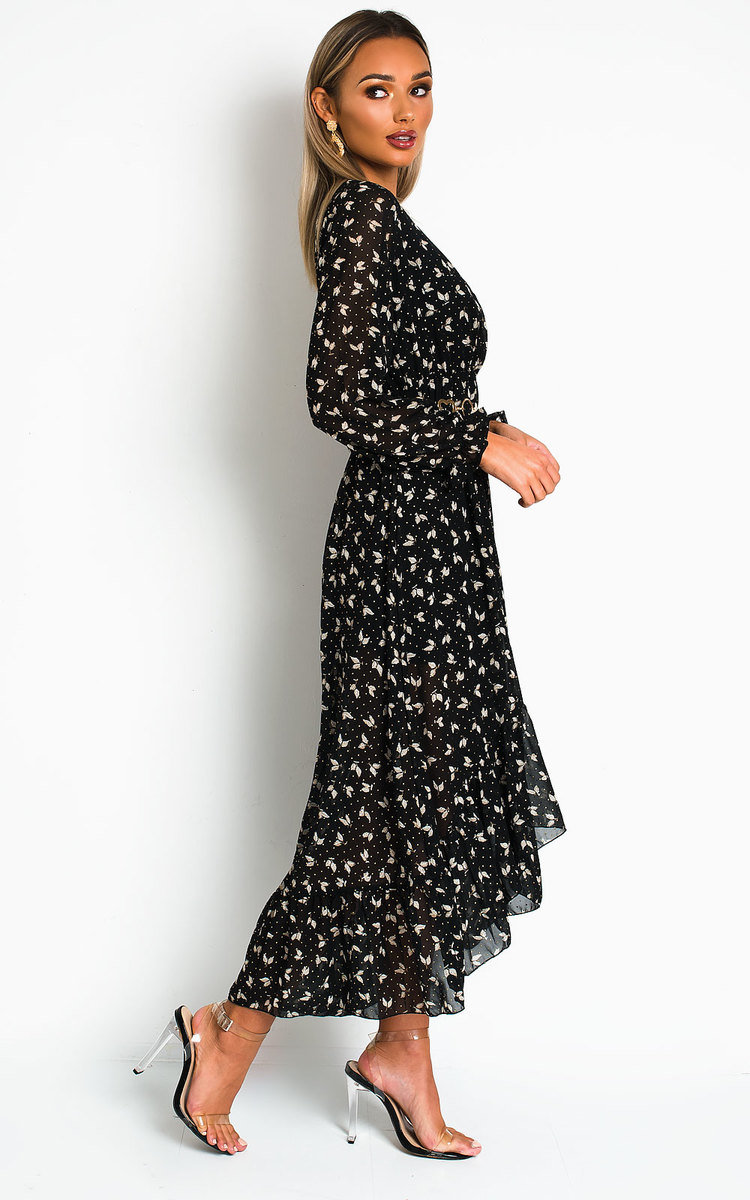 Penny Printed Frill Maxi Dress Thumbnail