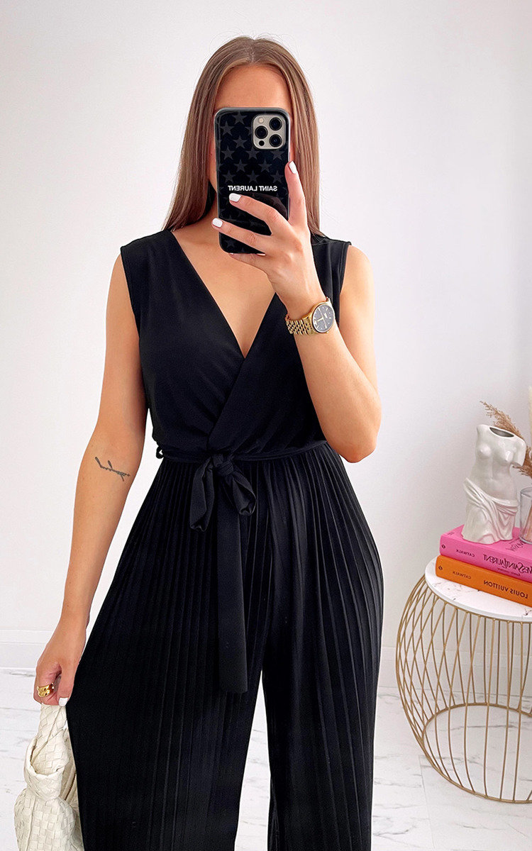 Petra Pleated Wide Leg Jumpsuit Thumbnail