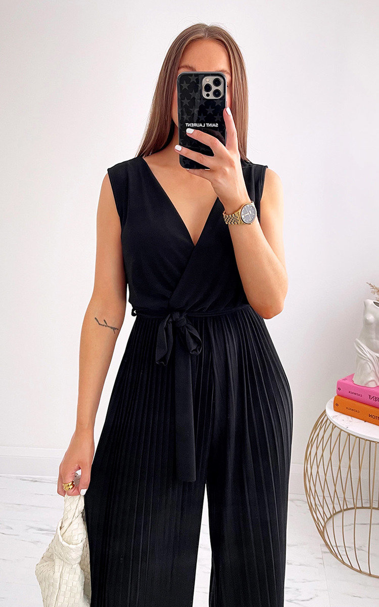 Petra Pleated Wide Leg Jumpsuit