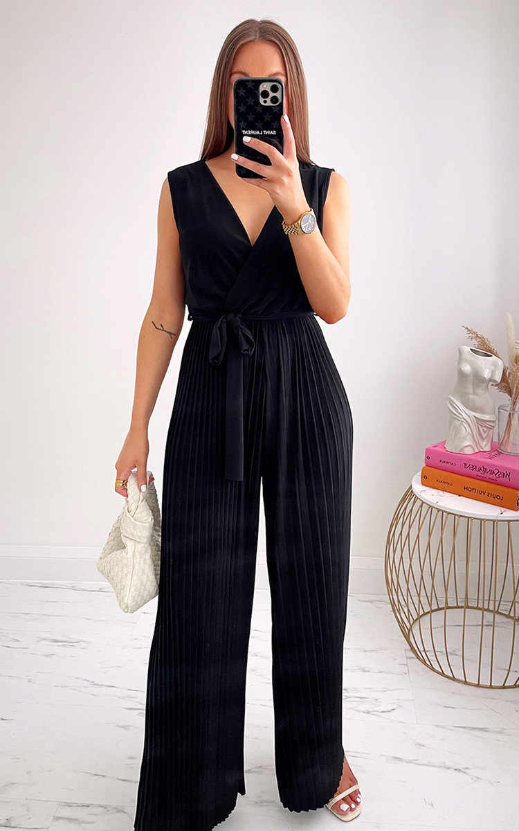 Petra Pleated Wide Leg Jumpsuit Thumbnail