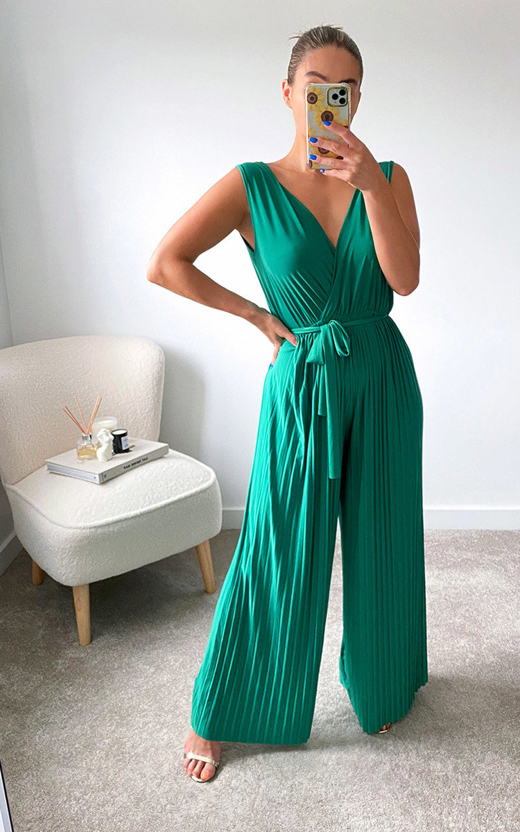 Petra Pleated Wide Leg Jumpsuit