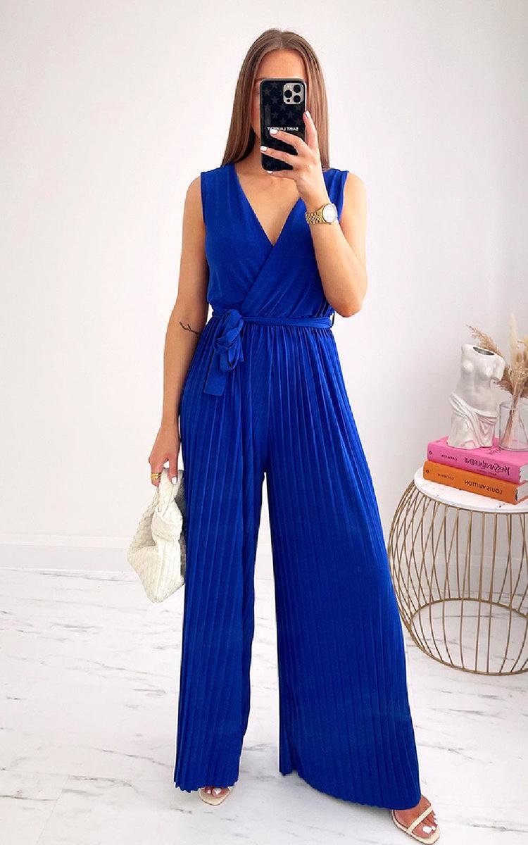 Petra Pleated Wide Leg Jumpsuit Thumbnail Petra Pleated Wide Leg Jumpsuit Thumbnail