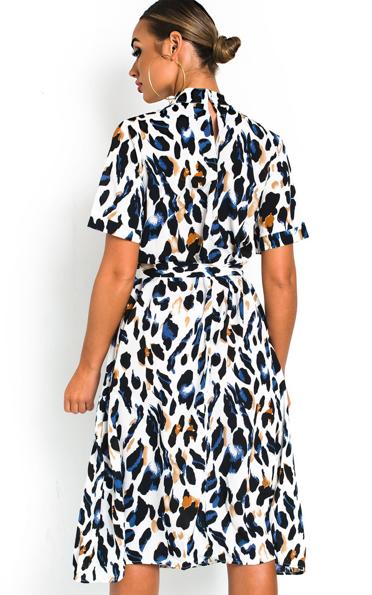 Petra Printed Frill Chiffon Dress