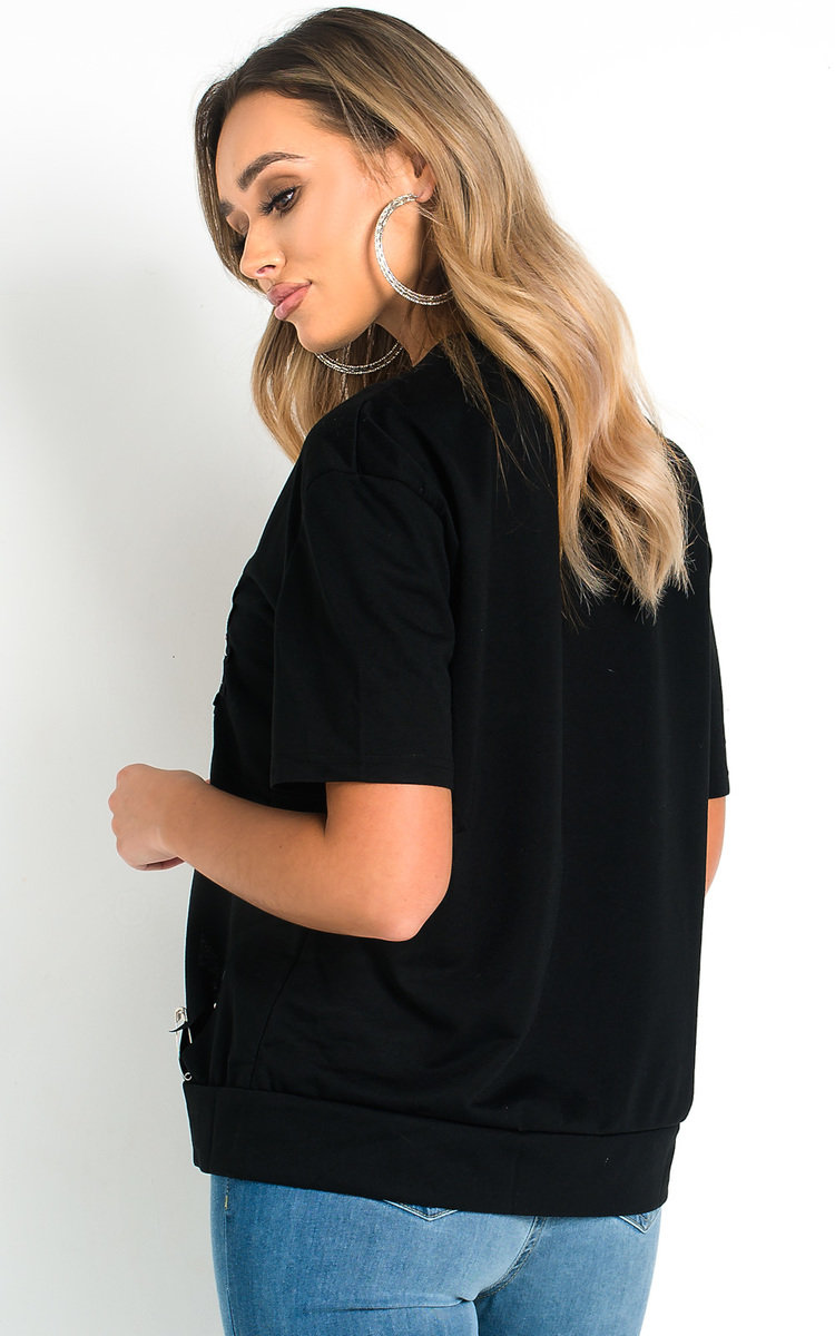 Pippa Oversized Slogan Pin Top Thumbnail Pippa Oversized Slogan Pin Top Thumbnail