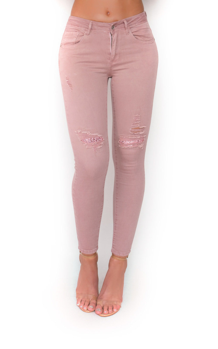 Polly Mid Rise Sequin Style Jeans Thumbnail