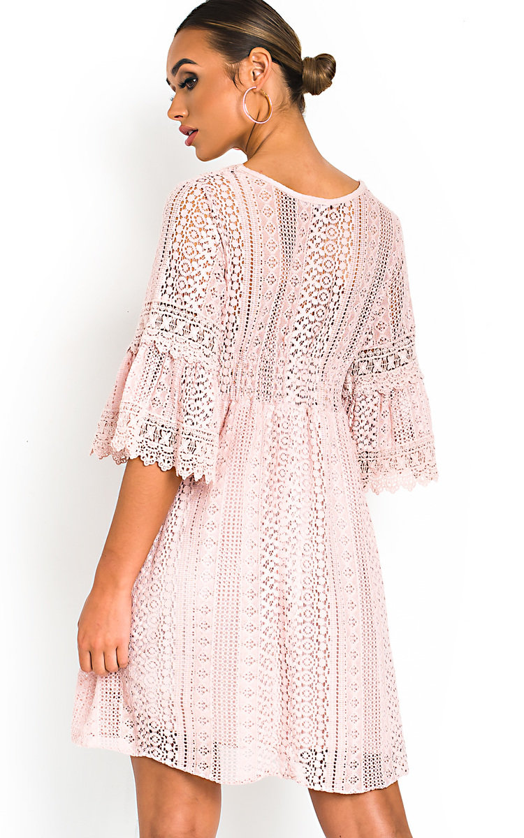 Poppy Crochet Bell Sleeve Dress