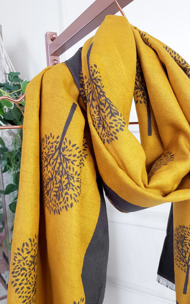 Poppy Two Tone Scarf with Print Design Thumbnail Poppy Two Tone Scarf with Print Design Thumbnail