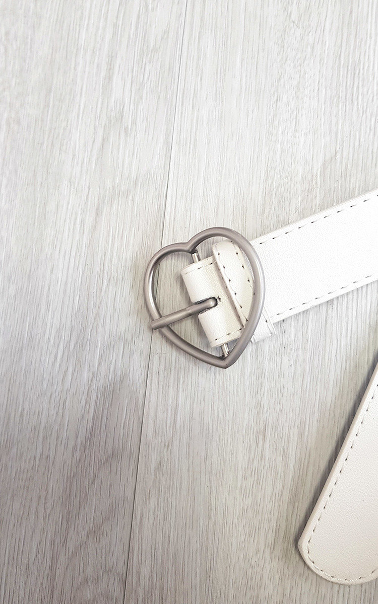 Rachel Faux Leather Belt with Heart Detail Thumbnail