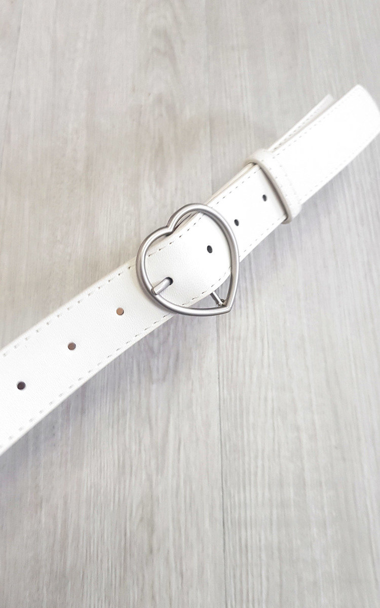 Rachel Faux Leather Belt with Heart Detail