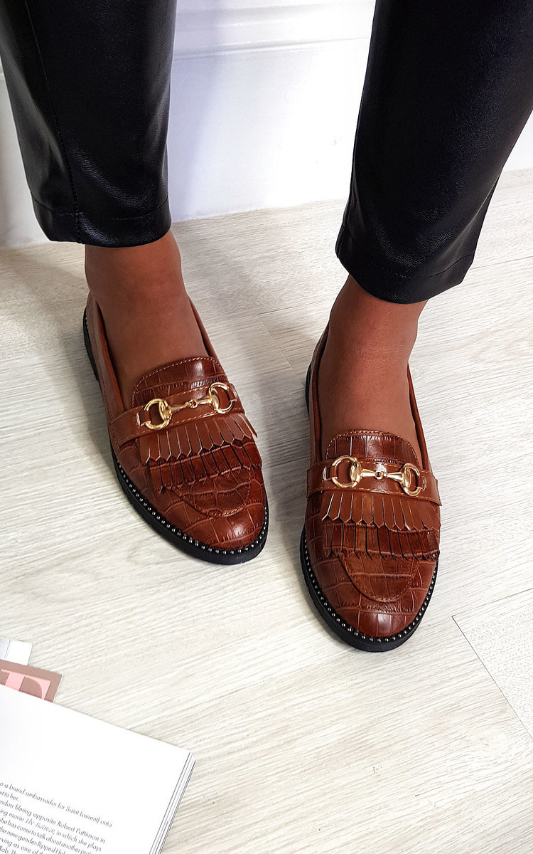 Radley Faux Leather Loafer Flats in Camel ikrush