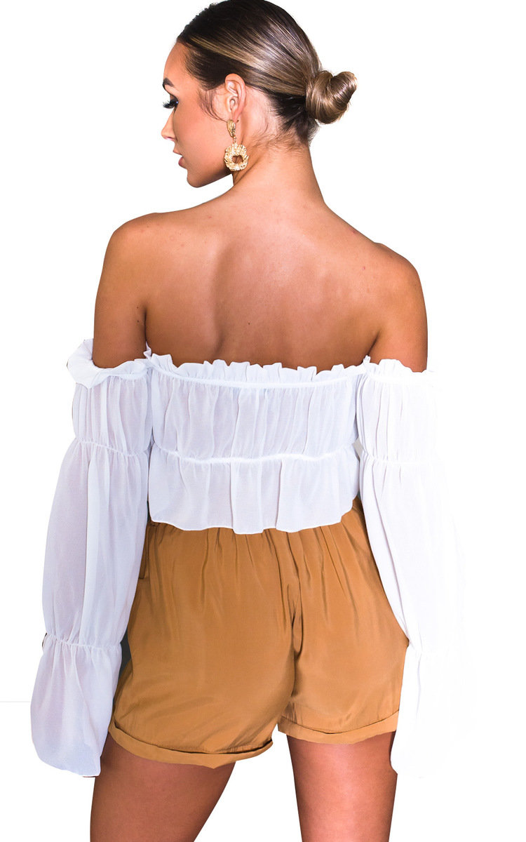 Raine Off Shoulder Frill Crop Top Thumbnail Raine Off Shoulder Frill Crop Top Thumbnail