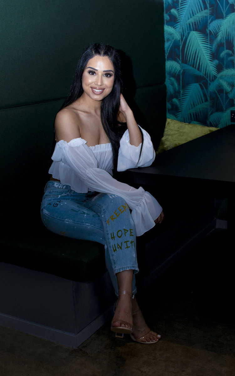 Raine Off Shoulder Frill Crop Top Thumbnail Raine Off Shoulder Frill Crop Top Thumbnail